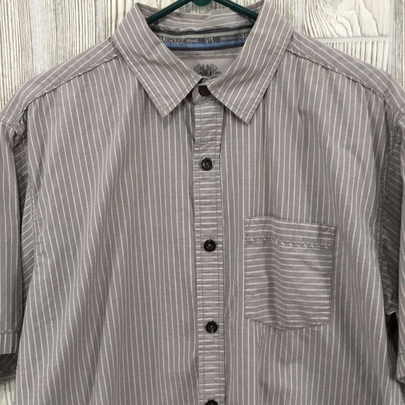 Rare Button Down Third Ward Warehouse Milwaukee No. 1  Mens Casual Tan Striped - Picture 3 of 7